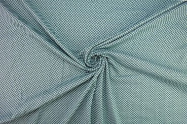 Baumwolljersey Mini Karo Muster hellblau